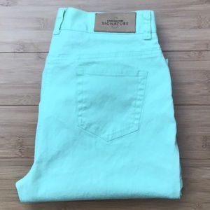 JNY Mint Green Thin Capri Jeans Size 6P